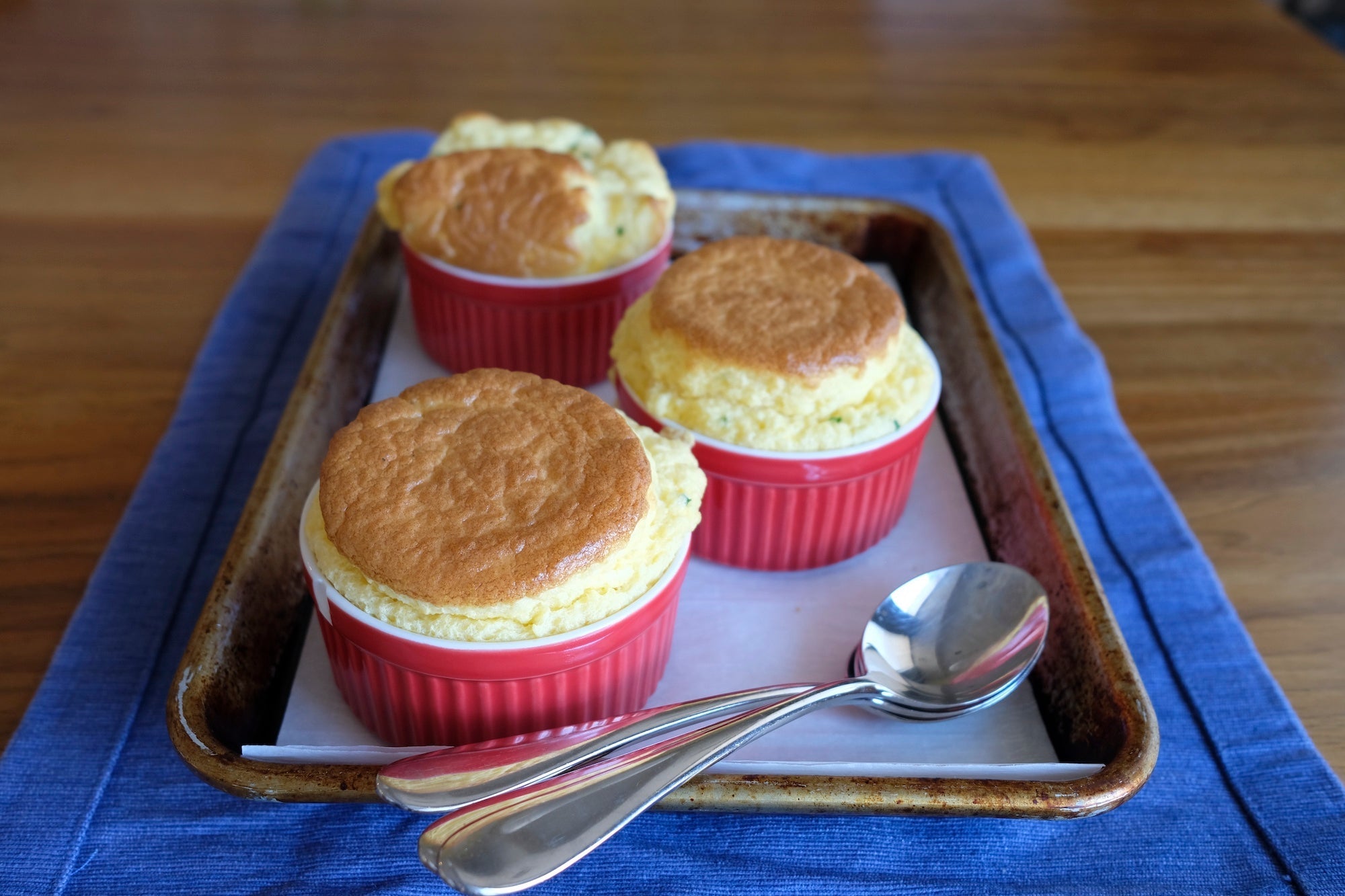 cheddar chive soufflés