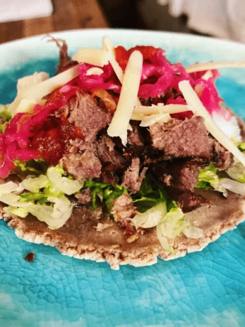 crispy beef tongue tacos