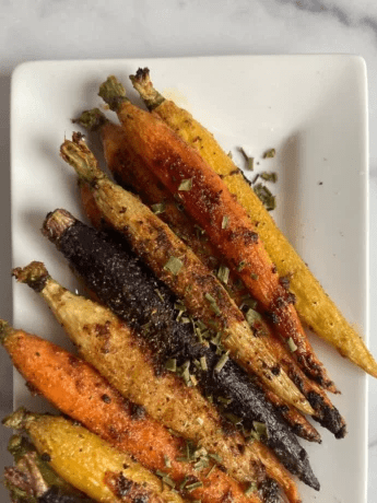 roasted carrots with pluck seasoning