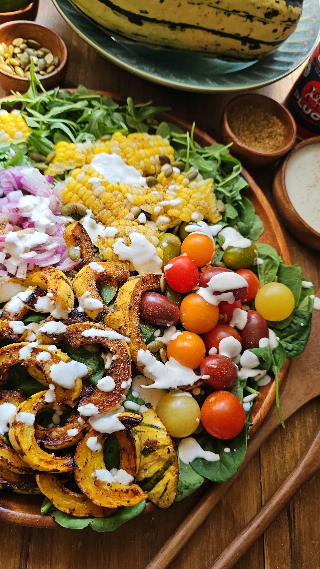 Roasted Delicata Squash Salad with Southwest Lime Dressing