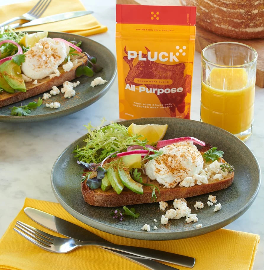 Pluck Superfood Seasoning Shaker with organic herbs and nutrient-rich organ meats