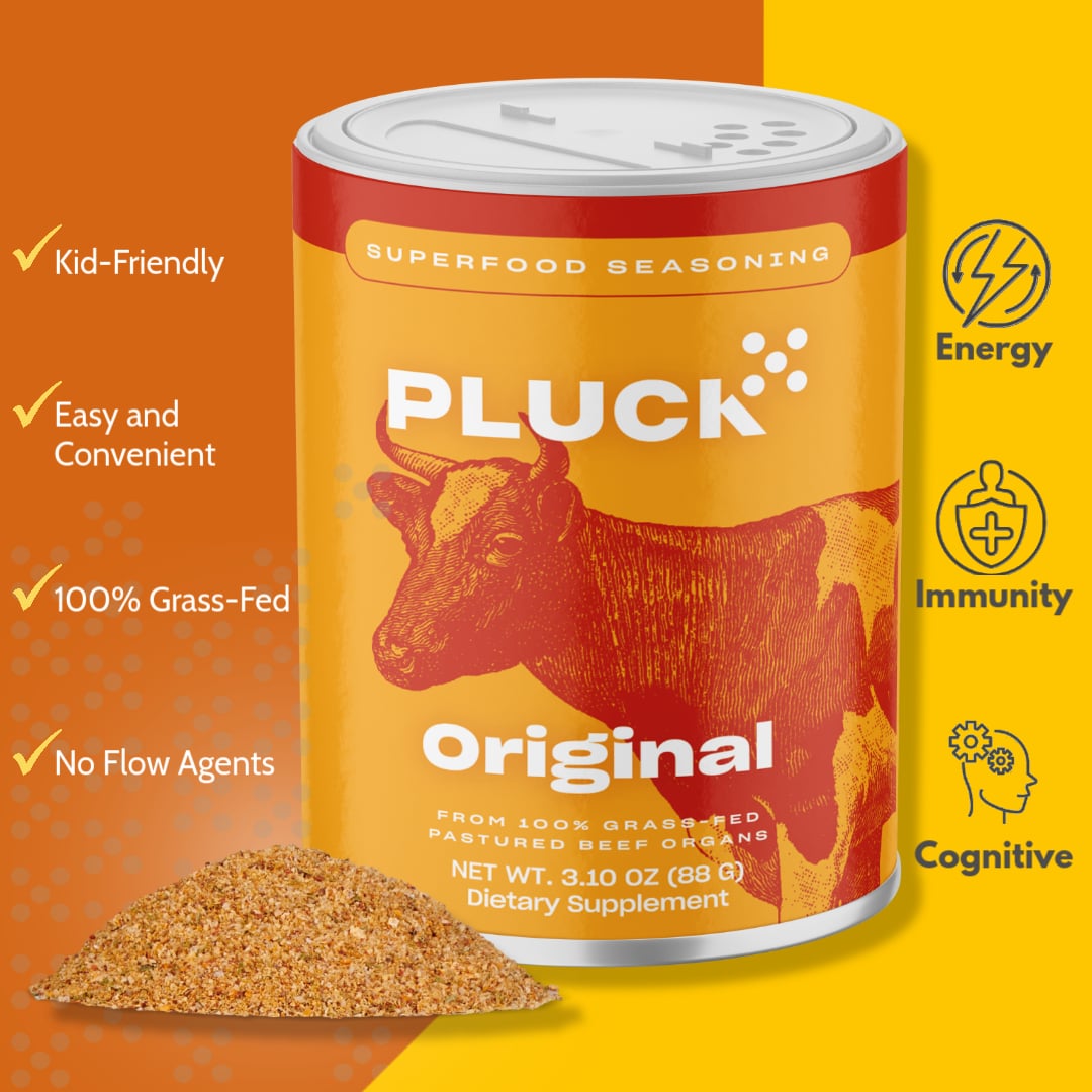 Pluck Original all-purpose seasoning shaker with smoky organ meat blend