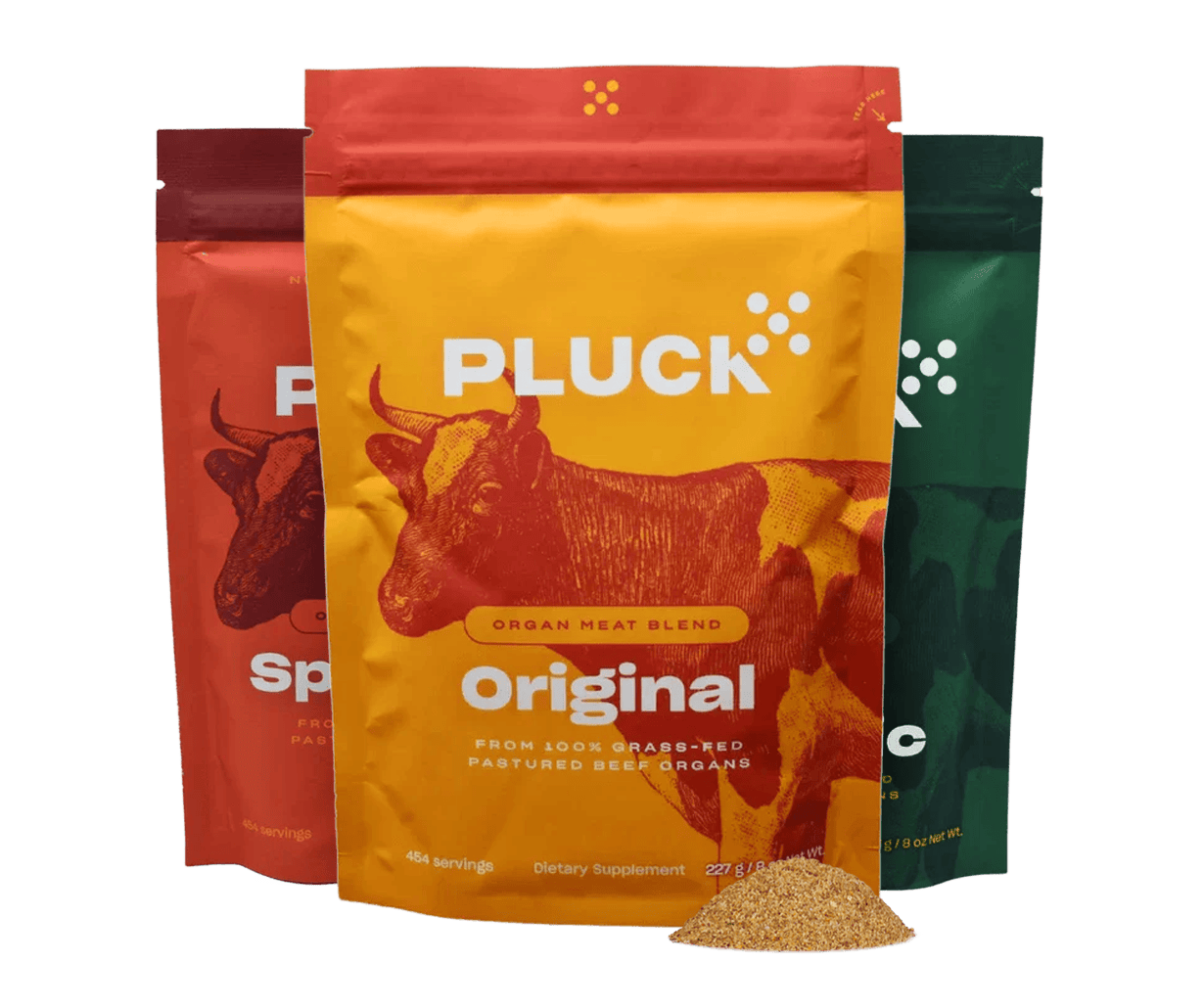 Pluck superfood seasoning bag with organic herbs and nutrient-rich organ meats