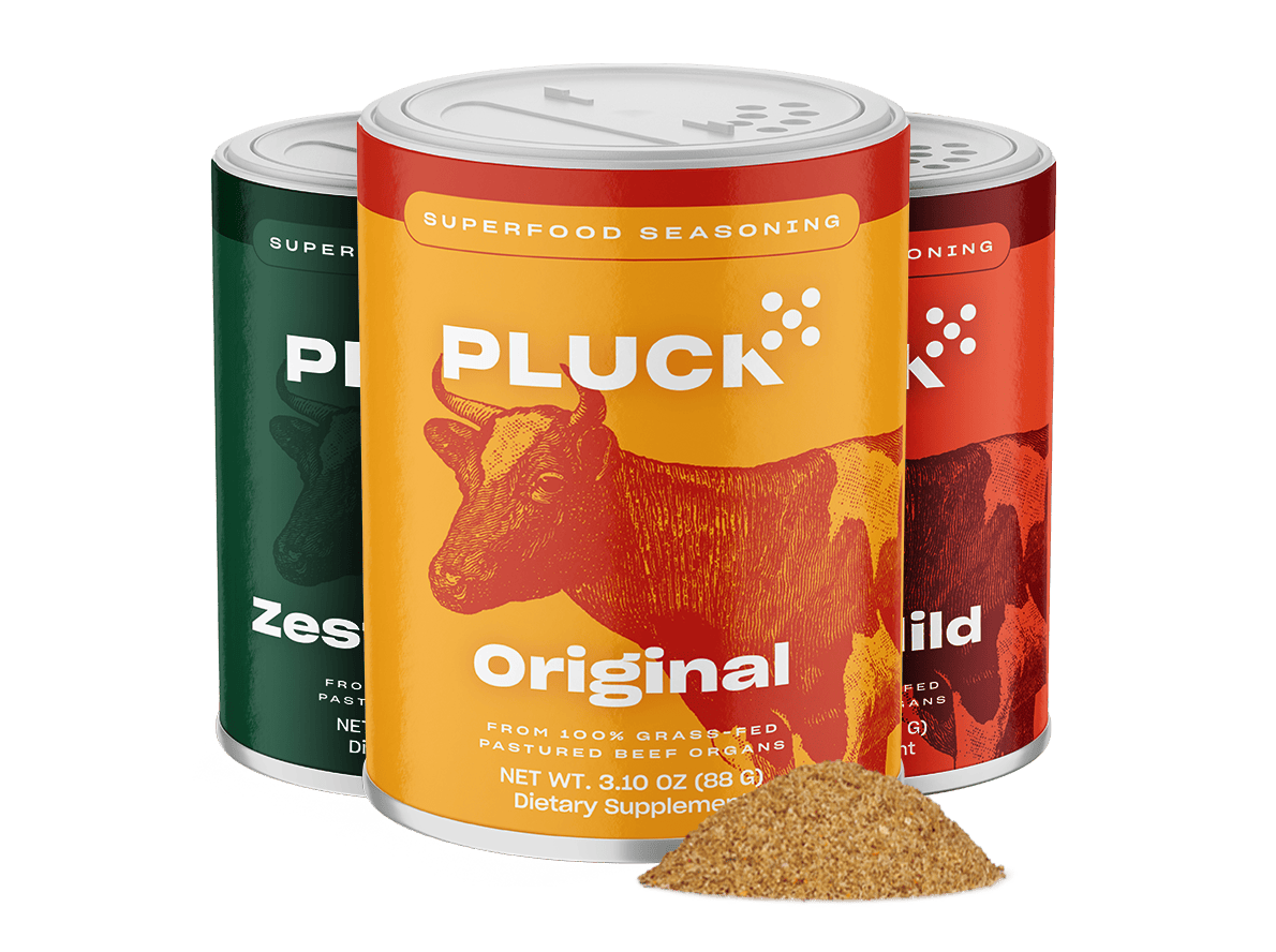 Pluck superfood seasoning shaker with organic herbs and nutrient-rich organ meats
