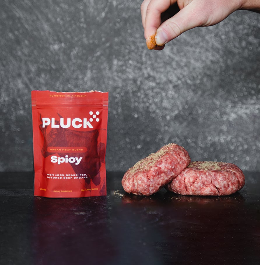 Pluck superfood seasoning shaker with organic herbs and nutrient-rich organ meats