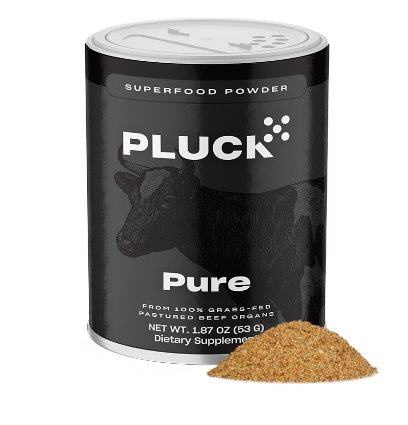 Pluck Pure organ meat seasoning large bag with neutral meaty flavor