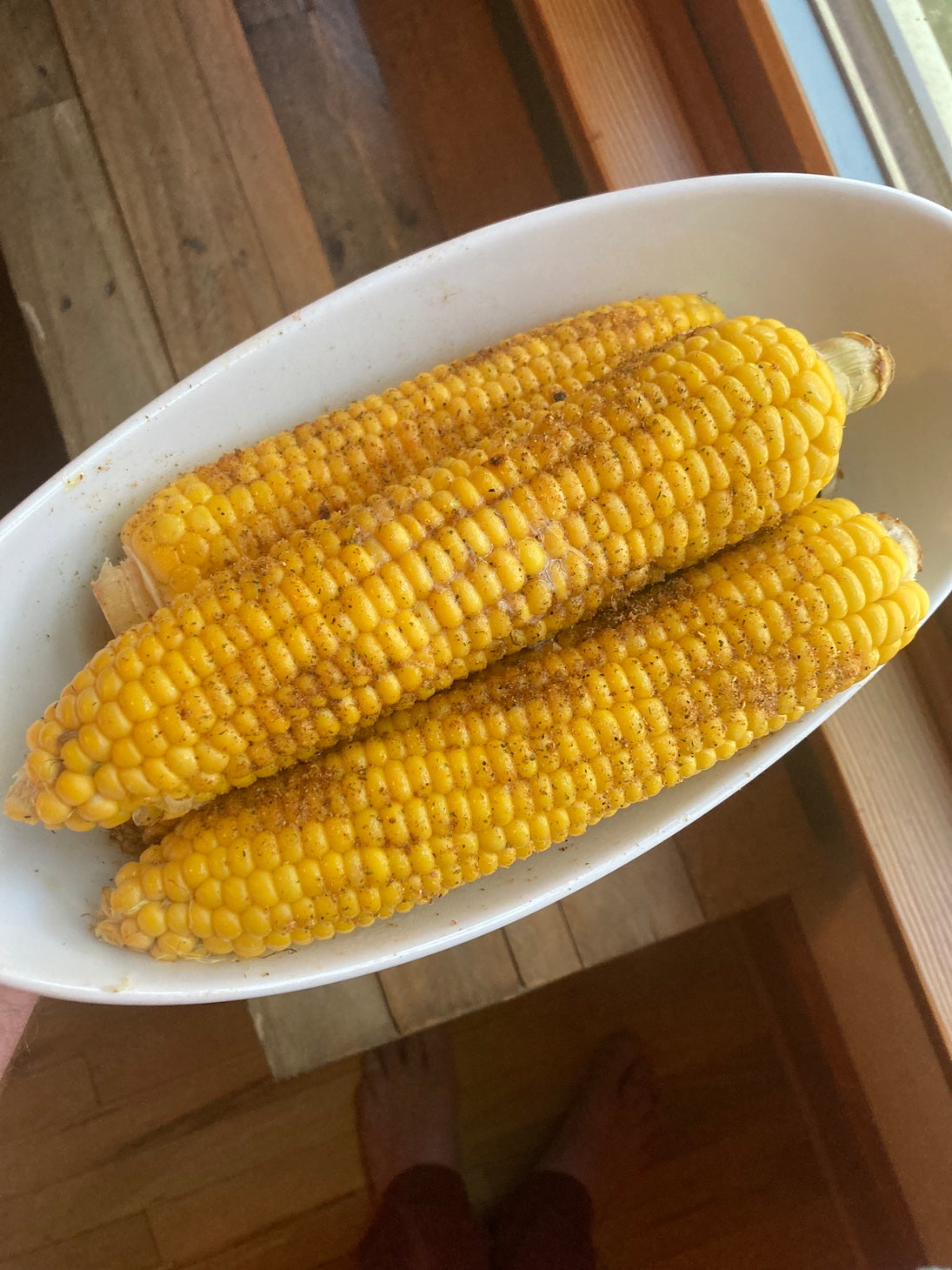 buttered corn on the cob