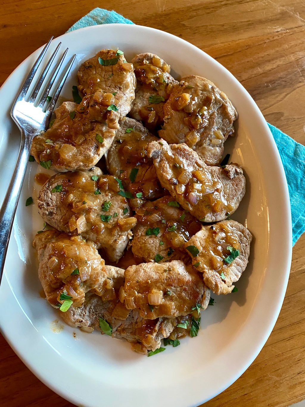 pork medallions with mustard sauce