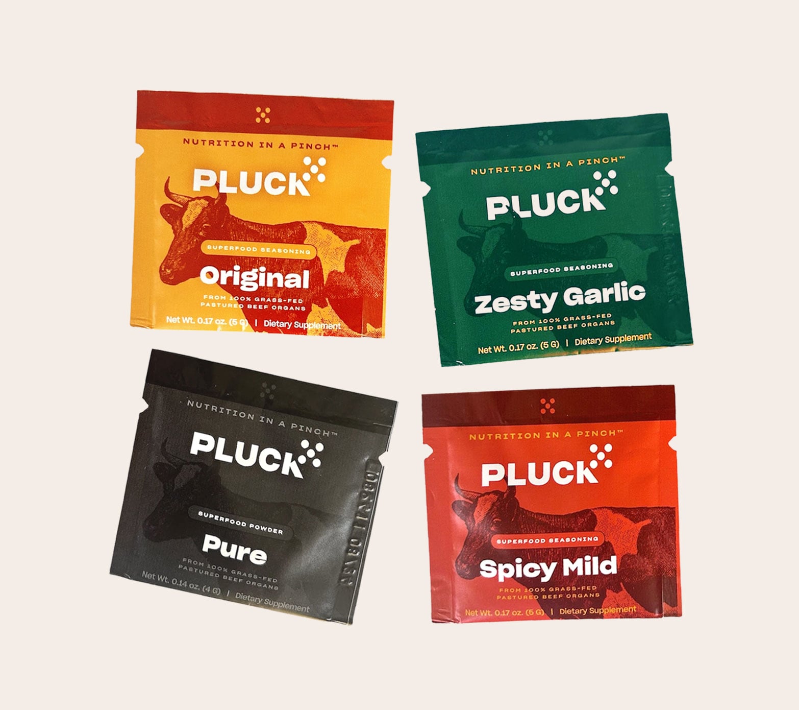Pluck Seasoning Sample Pack with 4 flavour sachets