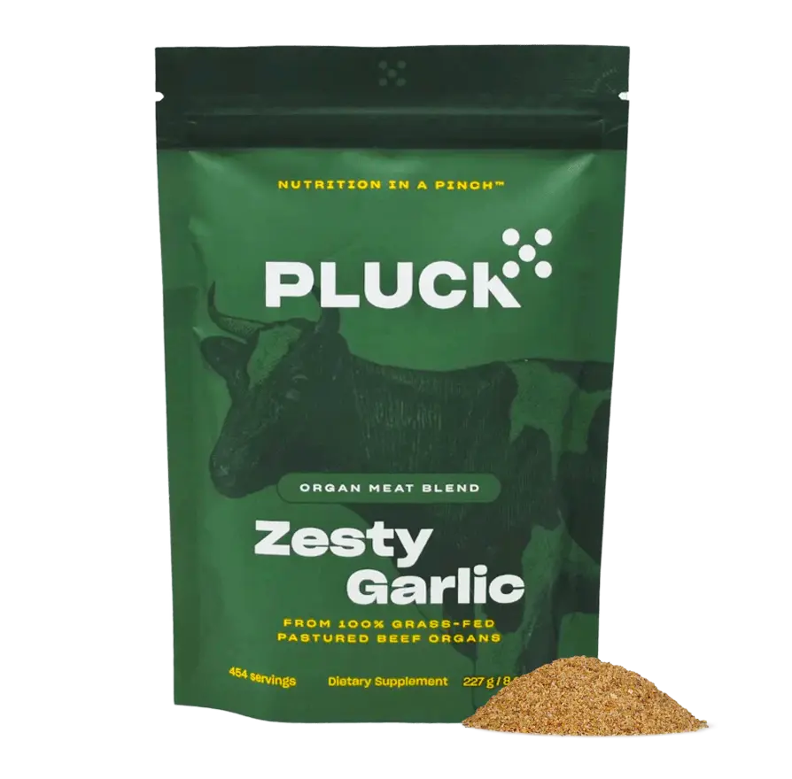 Pluck superfood seasoning bag with organic herbs and nutrient-rich organ meats